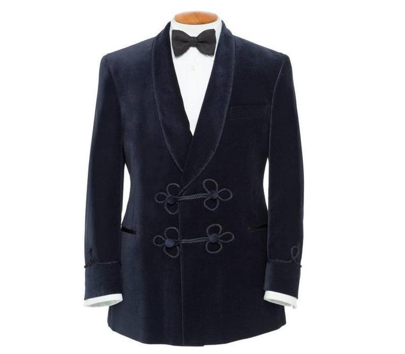 Tuxedo Jacket Men's Navy Blue Velvet Blazer Elegant Hosting Party Wear  Dinner Jacket Wedding Blazer Coat 