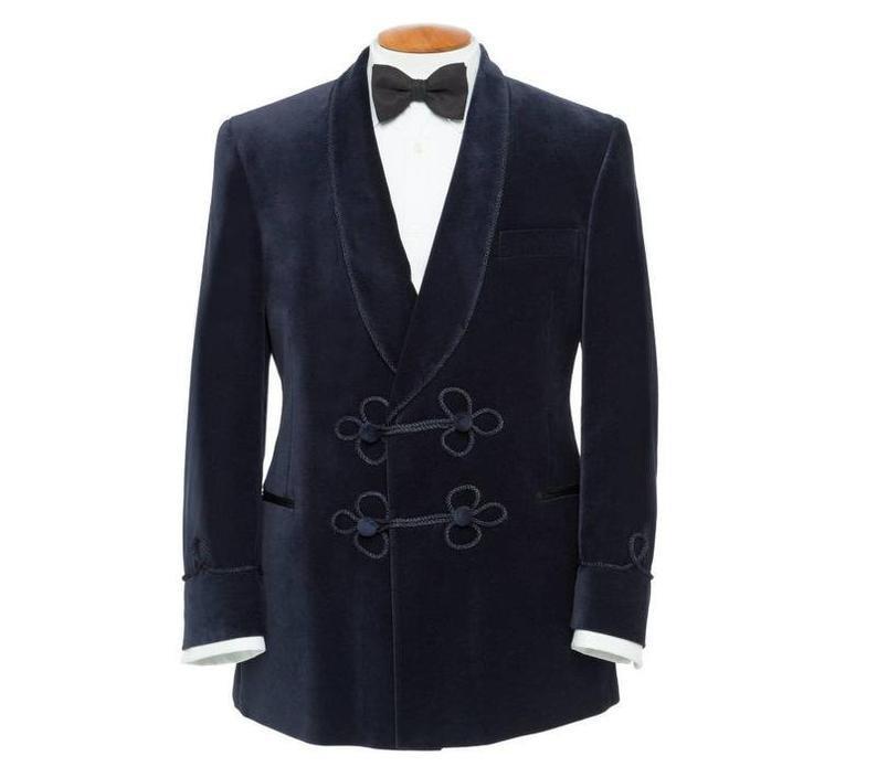 Jacket Men Blue Velvet Blazer Jackets Host Wear Dinner Jacket for men - smokingjackets