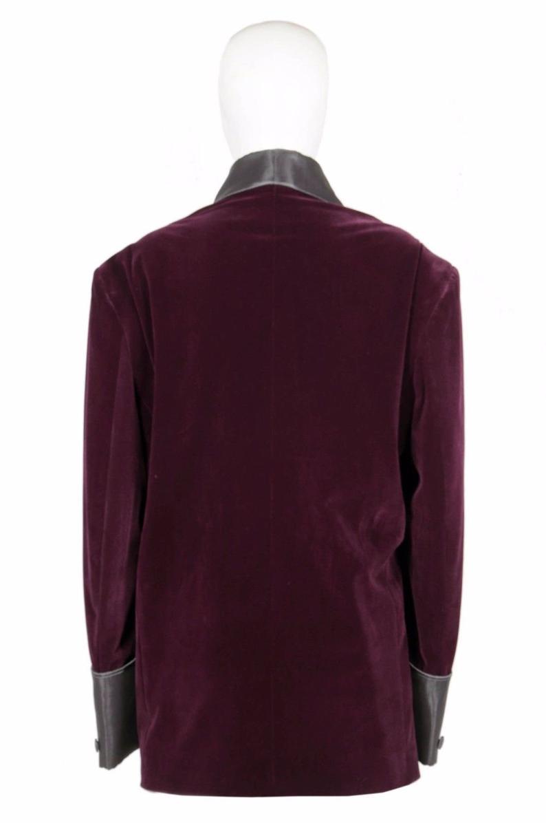 Jackets Men Burgundy Velvet Robe De chambre Evening Dinner Coat Robe - smokingjackets