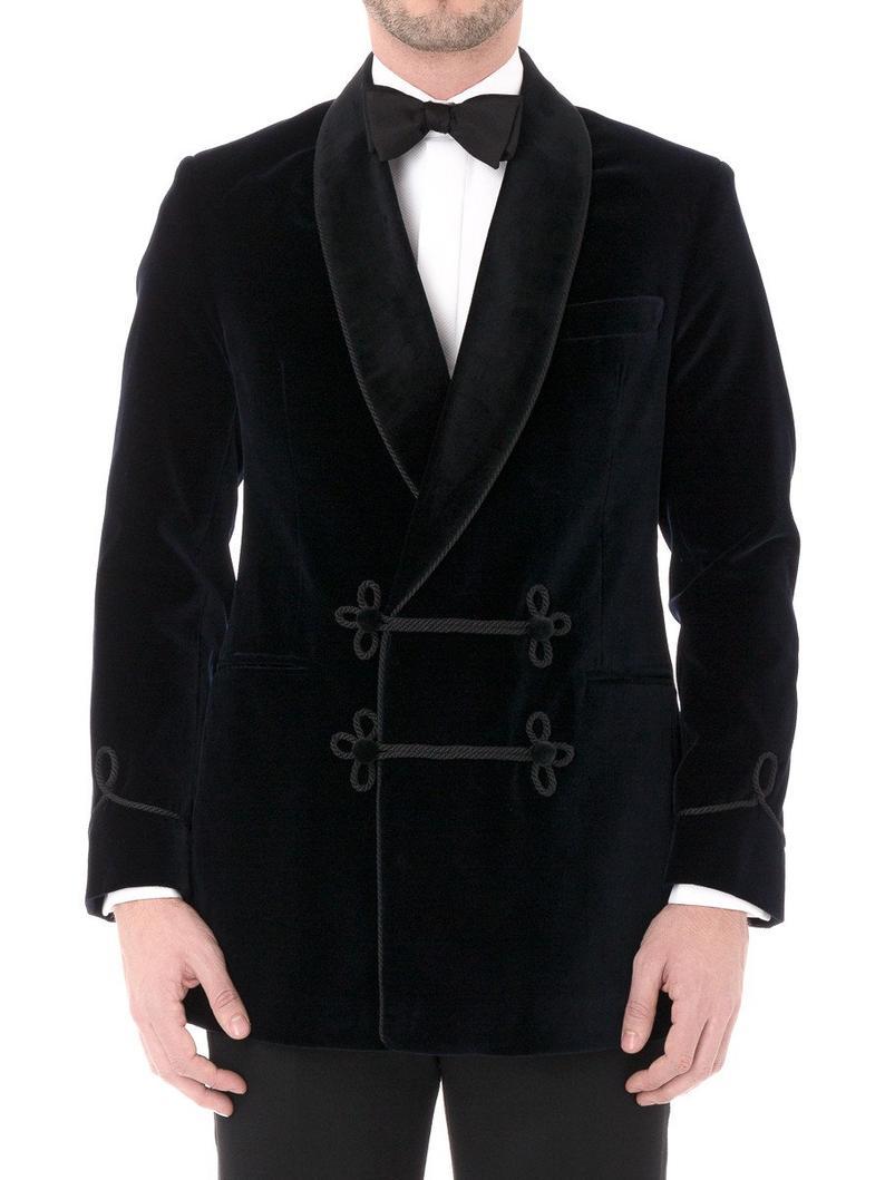 Men's Elegant Black Velvet Jacket Hosting Evening Party Wear Coats Blazers - smokingjackets