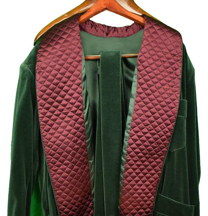 Mens Jacket Green Red Velvet Blazer Quilted Jackets Host Wear Dinner Jacket for men - smokingjackets