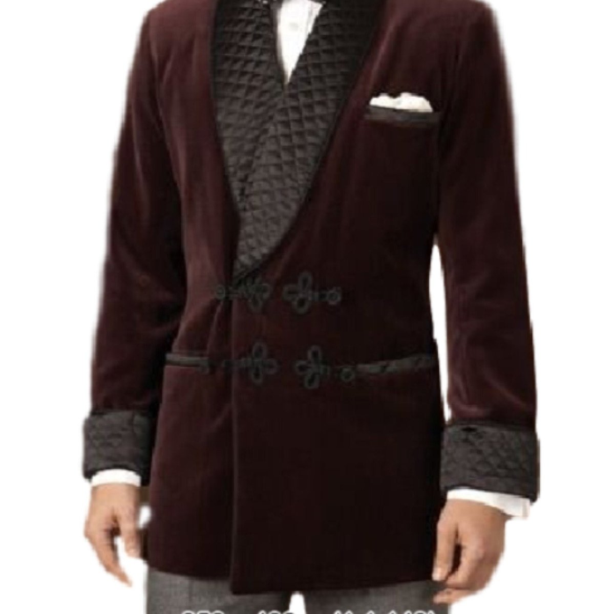 Mens Burgundy Velvet Jacket Quilted Jacket Hosting Evening Party Wear coat Blazer - smokingjackets
