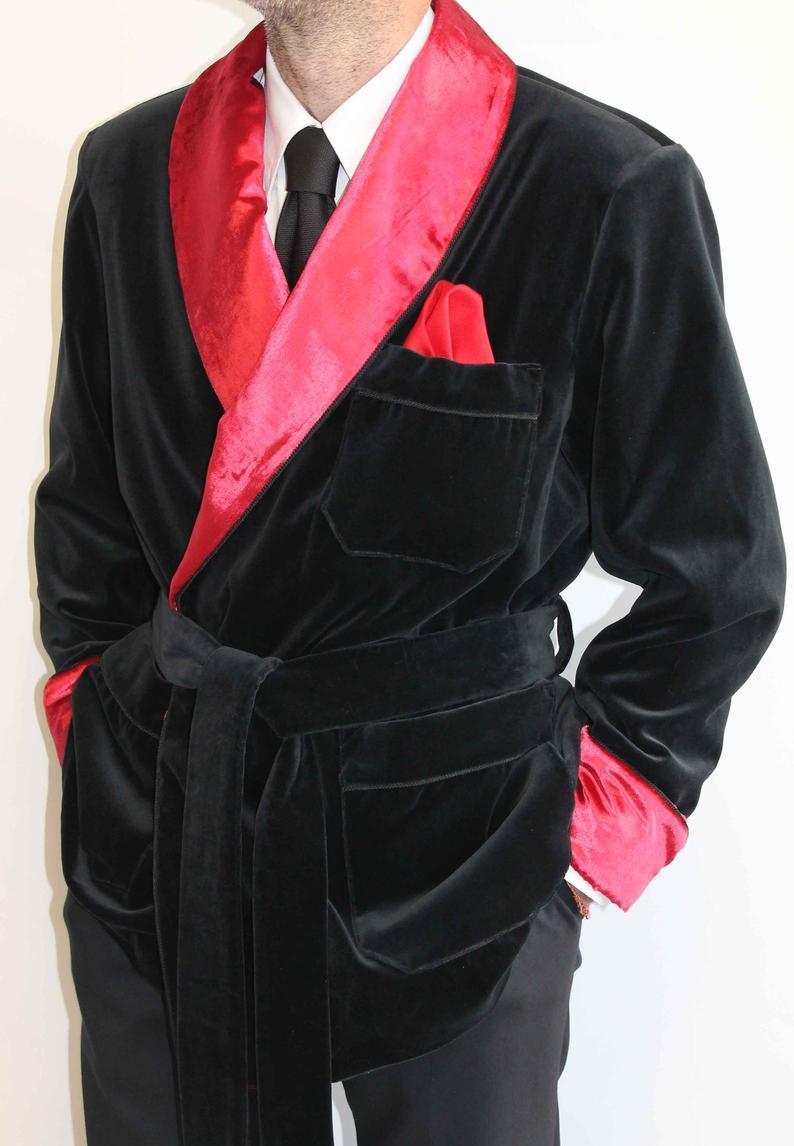 Men's Elegant Black Velvet Jacket Hosting Evening Party Wear Coats Blazers - smokingjackets