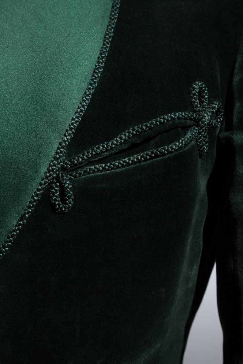 Men's Elegant Jacket Green Velvet Blazers Jacket Host Evening Party Wear Coat - smokingjackets