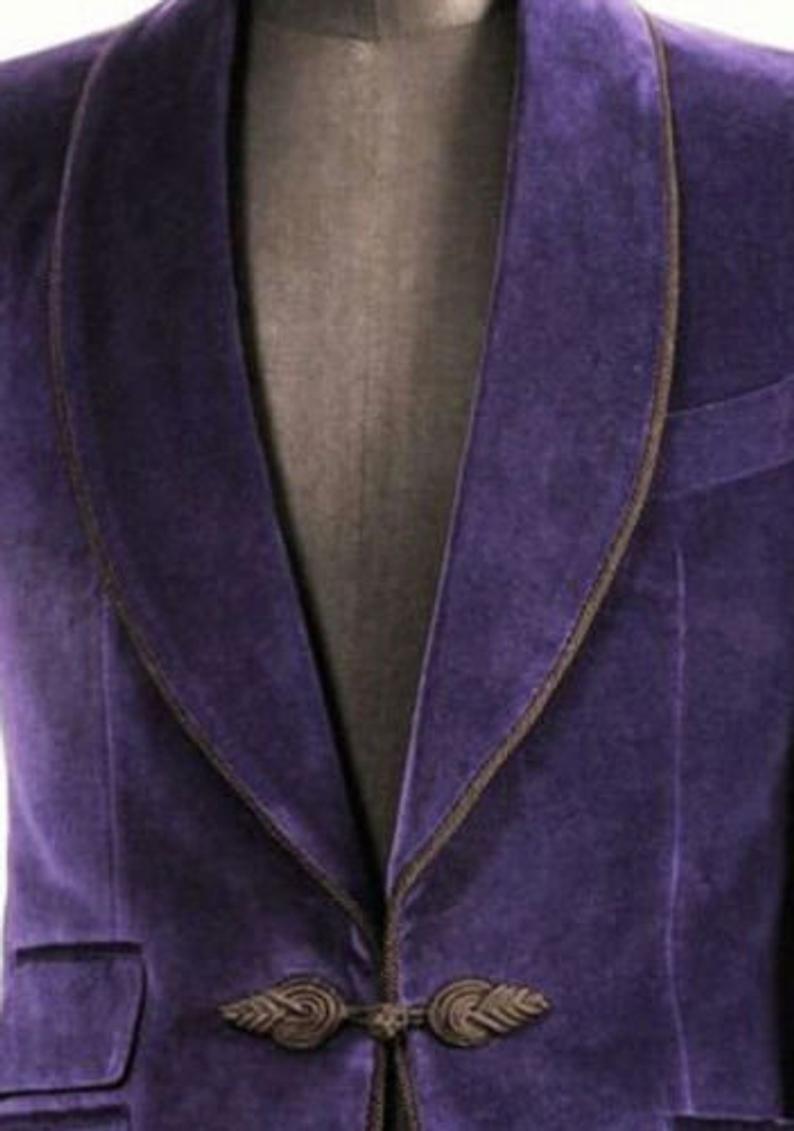 Mens Purple Velvet Jacket Elegant Luxury Blazer Jacket Dinner Party Wear Blazers - smokingjackets