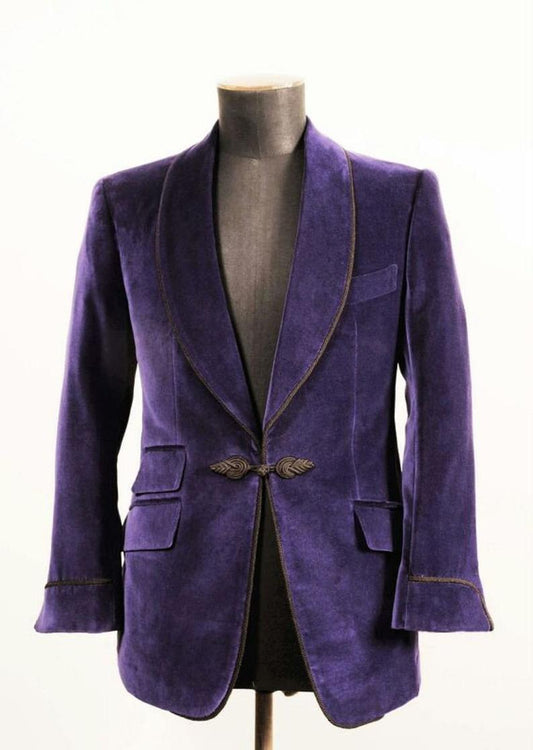 Mens Purple Velvet Jacket Elegant Luxury Blazer Jacket Dinner Party Wear Blazers - smokingjackets