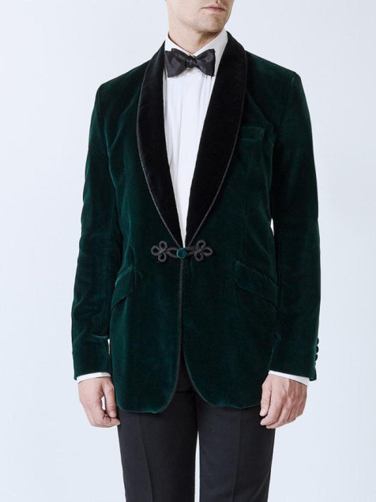 Mens Robe Green Velvet Jacket Wedding Dinner Party Wear Blazers Jacket - smokingjackets